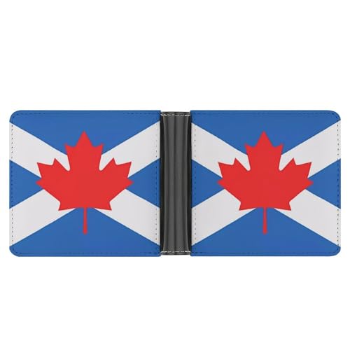 Canada Scotland Flag Funny Billfold Wallet Credit Card Holder Slim Passcase Pouch Purse for Men Women