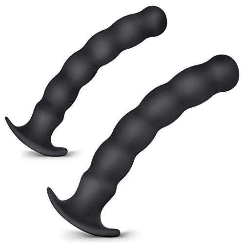 Roluck Analplug mit Stoss Silikon Analplug Set, Klein+ Groß Sex Spielzeug für die Frau und Männer