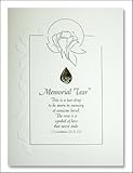 Memorial Tear Sympathy Card with Pewter Lapel Pin - Bereavement Loss Grief