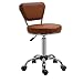 HOMCOM Tabouret de Massage Vintage - Tabouret de Travail pivotant 360° - Hauteur Assise réglable 49-64 cm - revêtement synthétique Marron métal chromé