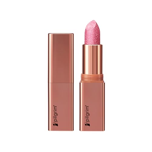 Image of Pilgrim Glitter Lipstick For Women 4.2gm | Dubai Luxe Lifestyle - Chic Haseena Shade | Lipstick Infused with Vitamin E & Olive Oil | Glitter Formula With Matte Finish | Non Drying | All Skin Types