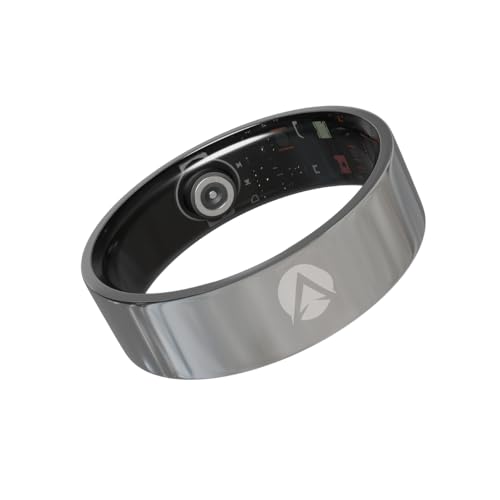 Image of Smart Ring with Gesture Control, 24 /7 Health & Fitness Tracker with Sleep, Oxygen, Heart Rate and Activity Monitoring, IPX8 Waterproof, Sports Modes with Magnetic Charging Case (8, R6, Silver)