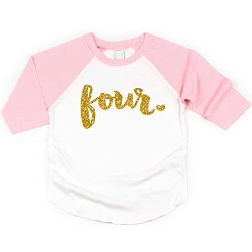 Bump and Beyond Designs Girl Fourth Birthday Outfit Fourth Birthday Shirt Four Year Old Outfit