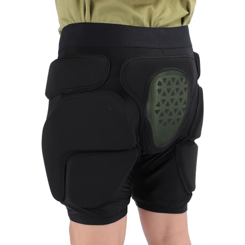 Padded Skating Pants, 3D Protective 3 Layer Breathable Impact Tailbone Pad Shorts for Ski Snowboard Skateboard (XL)