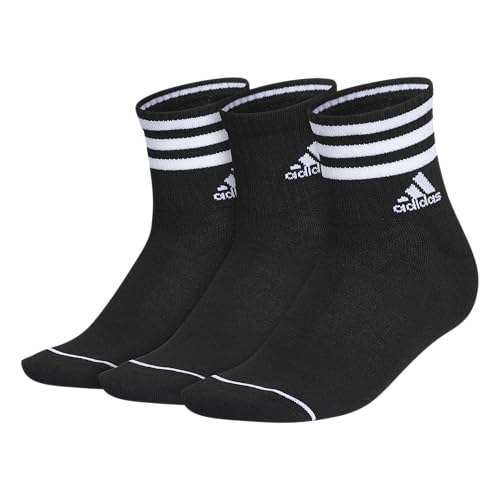 adidas Women's 3-Stripe High Quarter Socks (3-Pair) with Arch Compression for a Secure fit