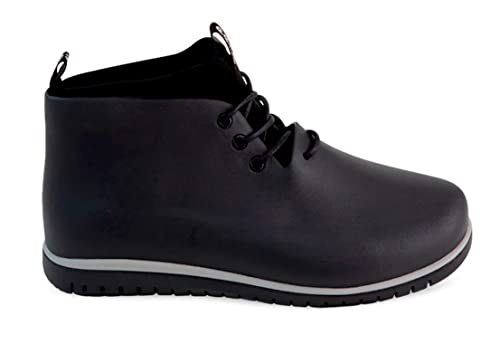 Ccilu Men's Eco-Friendly High-Top Hiking Boots, Vegan Lightweight Waterproof Outdoor Shoes, High Grip Traction, XpreSole Panto, Black Americano Shoes, Size 10