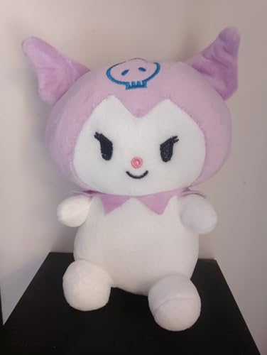 Image of Kawaii Plush Animal Doll, Purple and White, Soft Stuffed Character, Decorative Toy 21 cm (Purple and White)