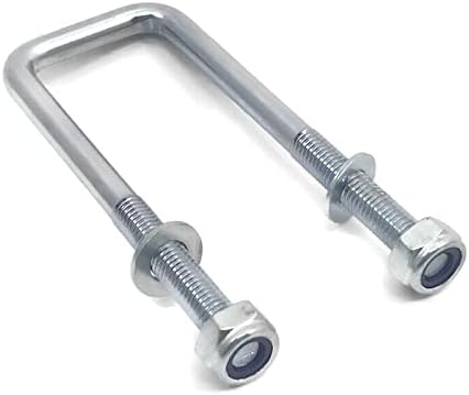 U Bolt Square M10 Thread 50mm Inner Width x 120mm Length with Nuts and Washers (10)