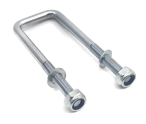 U Bolt Square M8 Thread 40mm Inner Width x 120mm Length with Nuts and Washers (1)