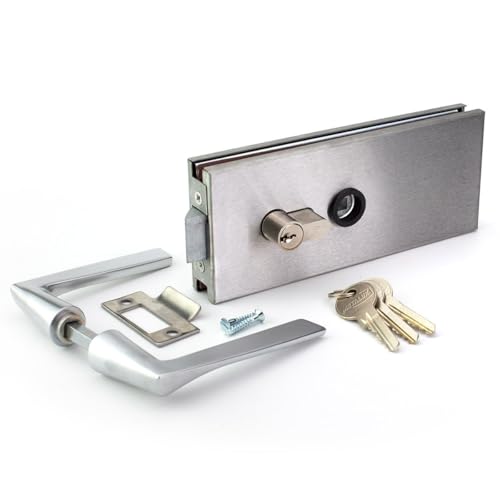 Metalux - Serrure METALUX 9045 - Serrures de miroiterie pour portes en verre CLARIT Inox brossé avec Gâche Poignées Cylindre