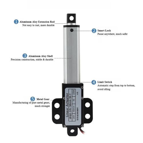 Actionneur linéaire micro 70N portable avec fixation à oreilles - 6