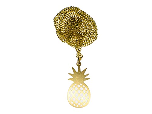 Miniblings Pina Collar de Cadena de Comer Fruta Frutas Partyurlaub Oro 60cm - joyería Hecha a Mano - la Cadena de Enlace vregoldet