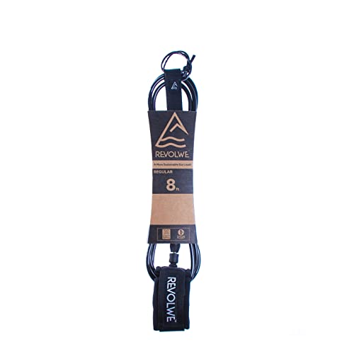 Revolwe RE181-BLK-LE105 8' Premium Surfboard Leash Made From Recycled Materials Surf Leash 8' Surf Board Leash thumb #7