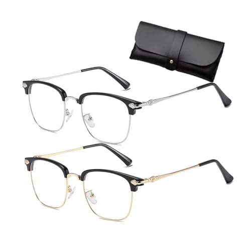 Auto Focus Glasses Self Adjusting, Self Adjusting Glasses for Women Men, Smart Auto Focus Anti Blue Reading Glasses (Black+Gold,Intelligent Zoom(1.0x~5.0x))