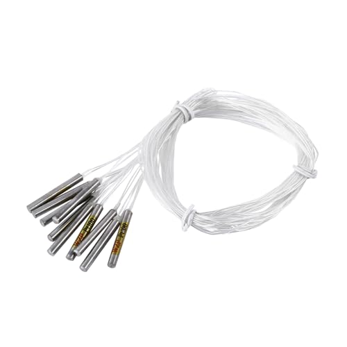 Fafeicy Sensor de Temperatura PT100 con Resistencia de Platino, Resistente Al Agua, 10 Sondas de Temperatura de Alta Precisión con Blindaje Aislante Externo para Controlador de