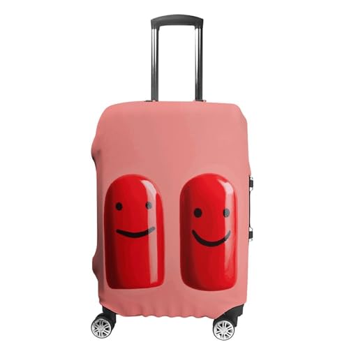 Red Smile Printed Luggage Cover Protector, Fits 18-32 Inch Luggage