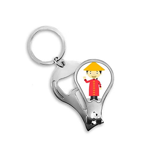 Clipper cutter toenail rouge avec motif de cartoon de style chine de long robe