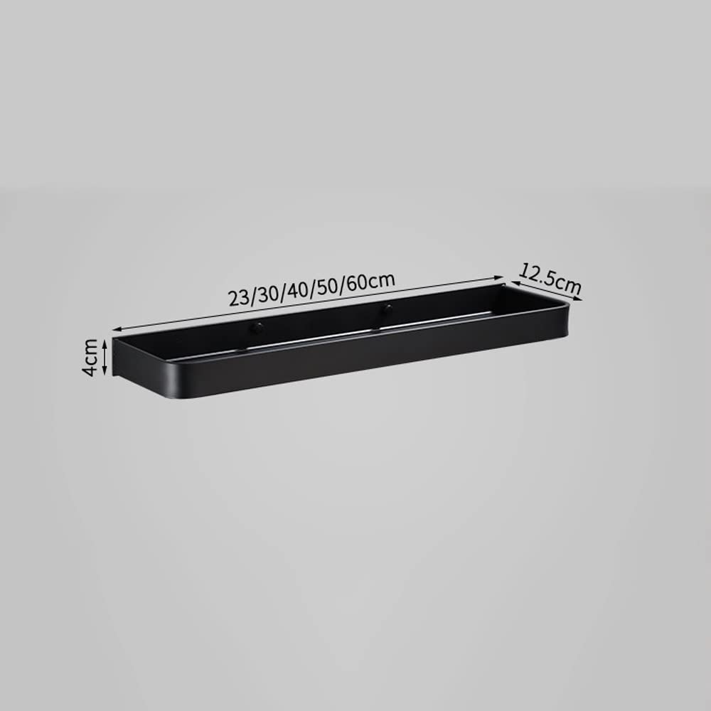 Półki łazienkowe, Uchwyt do przechowywania Półka na kosmetyki łazienkowe Rama lustra hotelowa BlackSpace Aluminiowa matowa łazienka(23CM)