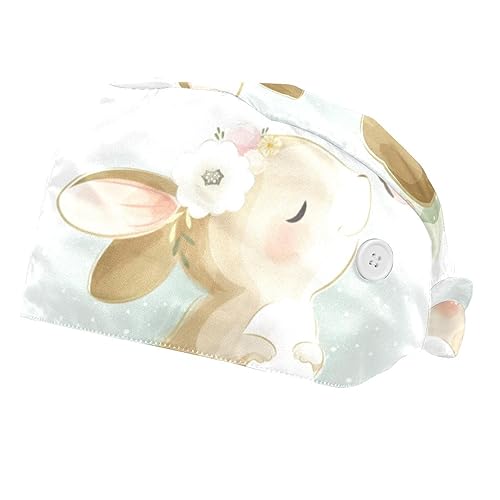 Chapeaux de travail VERED pour la cuisine et le secteur médical motif lapin mignon