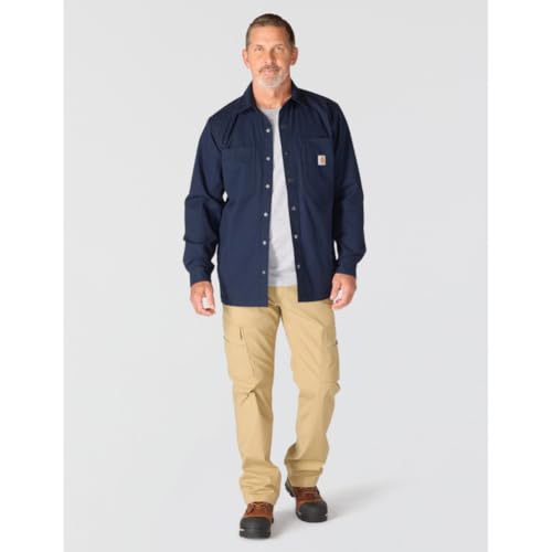 Image of Carhartt Men's 105532 Rugged Flex Relaxed Fit Canvas Fleece-Lined Snap