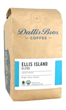 Dallis Bros. Coffee "Ellis Island Blend" Medium Roasted Fair Trade Organic Whole Bean Coffee - 5 Pound Bag