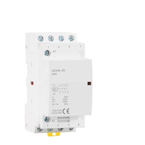 Contacteur modulaire HCH8-25 4P 25A AC230V rail DIN électricité maison