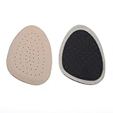 Leather Half Insoles for Women, Soft Latex Forefoot 1/2 Inserts, Comfortable Discreet Absorbs Moisture Prevent Odor, Firmer Than Gel, Prevents Rubbing & Blisters in Heels (2)