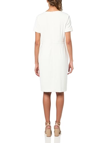 Image of Tommy Hilfiger Women's Short Sleeve Round Neck Novelty Button Tweed Mini Sheath Dress
