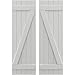 Ekena Millwork ARW102BB518X70STH Americraft Five 2 Exterior Real Wood Joined Board-n-Batten Shutters w/Z-Bar (Per Pair), 17 1/2"W x 70"H, Hailstorm Gray