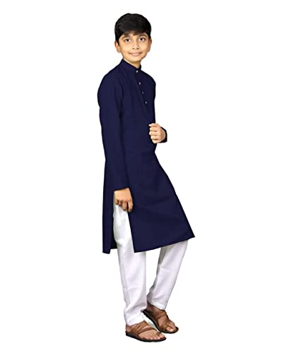 Image of ROYALICA black Indian Kids Dress, Boys Festive and Party Kurta, Kurta Pyjama Set, Wedding Kids Dress, Boys Pyjama Kurta, Indian Kids Yellow Kurta Pyjama (15-16 YEAR, SKY BLUE)