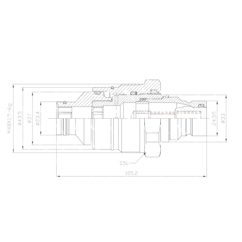 Image of 7246799 AT406474 Female Flat Face Hydraulic Coupler (48mm) | 4BD4FH Manifold Block (48mm) Skid Steer Loader (MALE) Electroplated Zinc Nickel Version