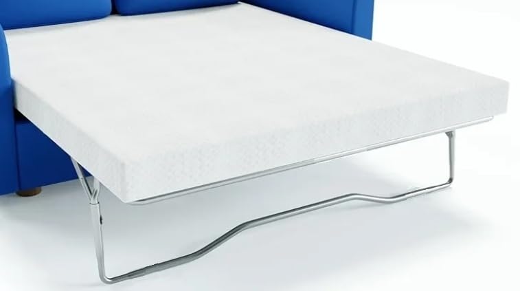 Save On Goods UK Replacement Sofa Bed Mattress,Foam,2 Fold Metal Action Bed Settee Folding Sofabed Mattress,Zip Cover (115cm X 180cm)