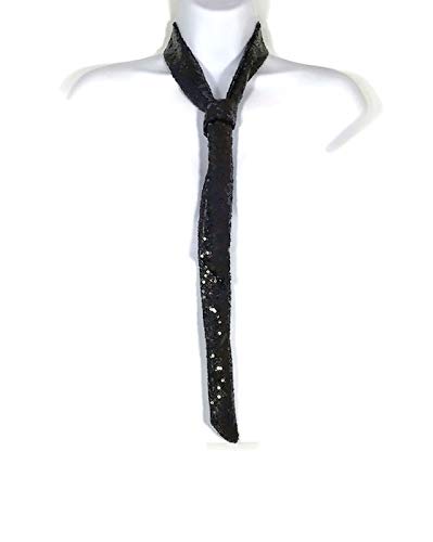 Black Sequin Skinny Scarves Black Sequin Necktie Women Sequin Skinny Scarves Sashes3