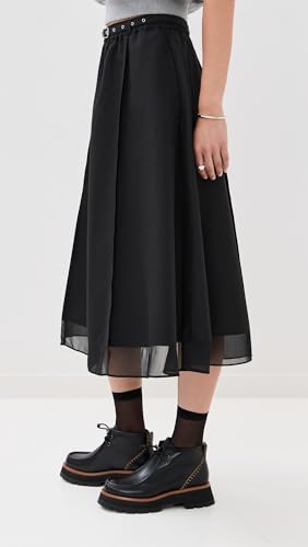 3.1 Phillip Lim Women's Belted Midi Skirt with Chiffon Hem4