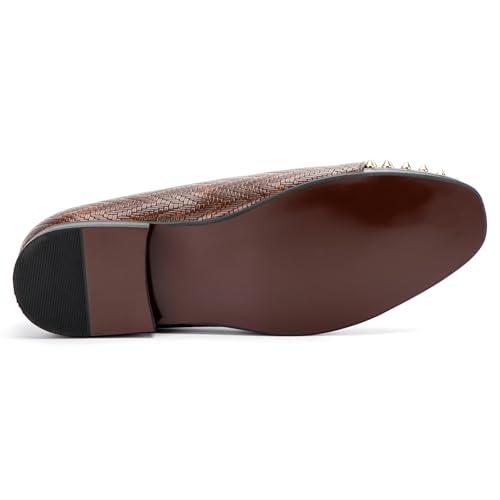 Image of Meijiana Mens Velvet Loafers Dress Shoes with Metal Embellishments Party Luxury Loafer Shoes