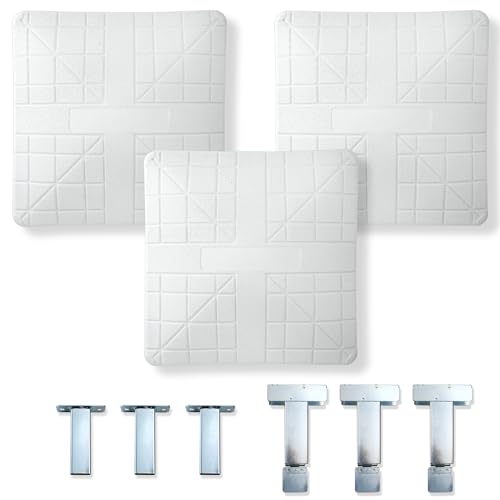 Cannon Sports Pro Molded Base Set of 3 for Baseball and Softball - 15' x 15' Molded Rubber with High-Density Foam Core Ground Anchored Bases - Includes 1st, 2nd, 3rd Base