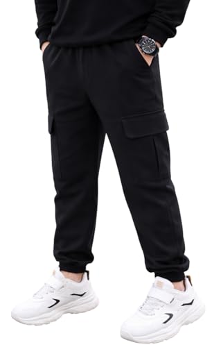 Image of ADBUCKS Boys' Cotton Cargo Joggers - Soft, Casual Pants with Pockets II Boy's Relaxed Cargo Joggers Pants for Boy