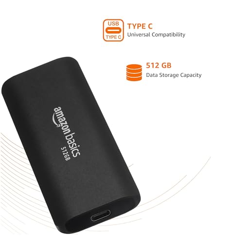 Image of amazon basics 512 GB Portable SSD | Type C Compatible NVMe Drive | Upto 950 MB /s | PC, Mac and Smartphone Compatible