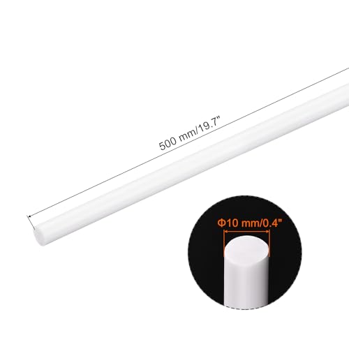 Image of MECCANIXITY ABS Plastic Rod Round Solid Bar 10 mm x 500 mm White for DIY Model Material, Architectural Model Making, DIY Sand Table, Pack of 1 Pcs