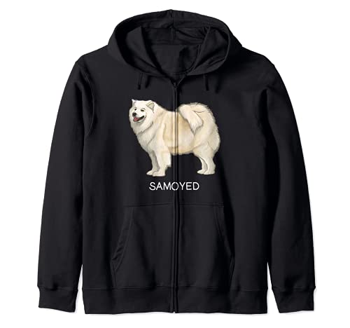 Samoyed Crazy Dog Lover Zip Hoodie, Black