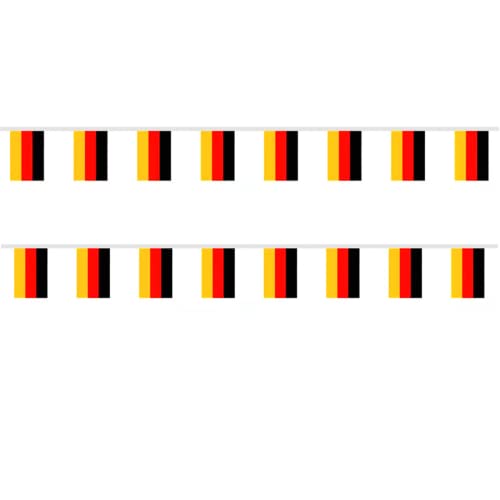 Guirlande de fanions en Allemagne 20 fanions en Allemagne - Bannière décorative pour fête de rue, football, événements sportifs, célébrations, Coupe du monde - Football 2022 - Drapeau de l'Allemagne Cover