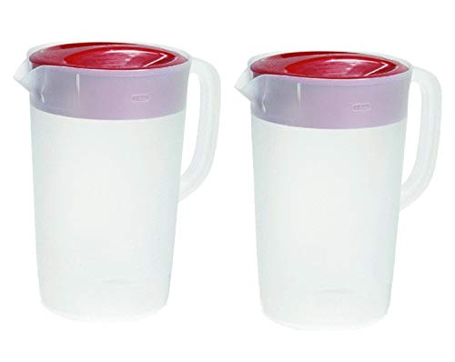 Comparison: Best Ice Tea Pitcher 9 Rubbermaid 1 Gallon Servin' Saver Pitcher (Set of 2), 1, Red