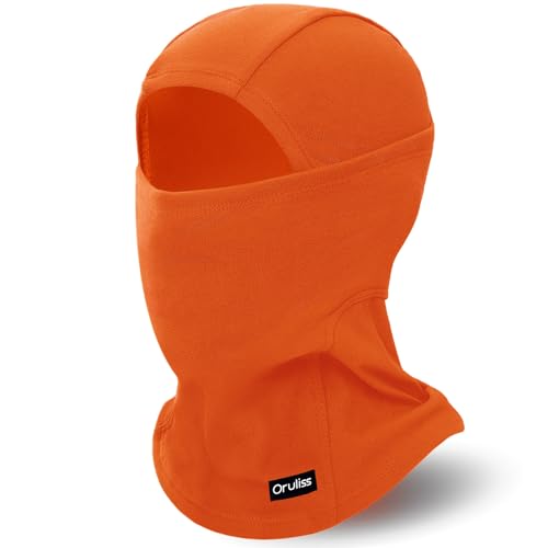 Winter Ski Mask Balaclava for Men Women Warm Full Face Mask Cold Weather Snowboarding Skiing Motorcycling (US Alpha One Size Medium Orange)