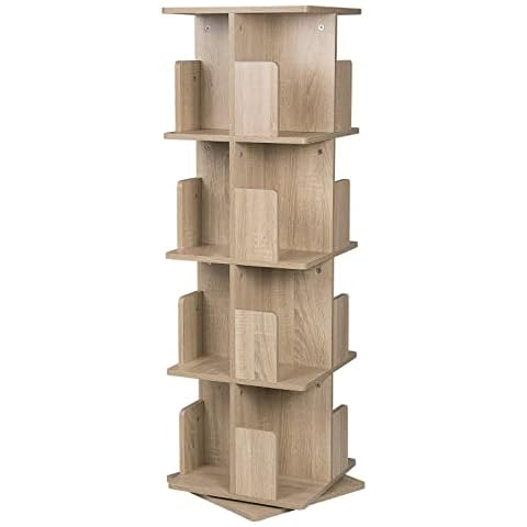 EUGAD Estantería Libros Giratoria 4 Niveles 39x39x128cm Cover