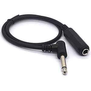 Rechte hoek 6.35 mannelijke naar vrouwelijke kabel, 1/4 Stereo TS Hoofdtelefoon Extension Cord voor Gitaar AMP Synths Versterker Speaker Piano