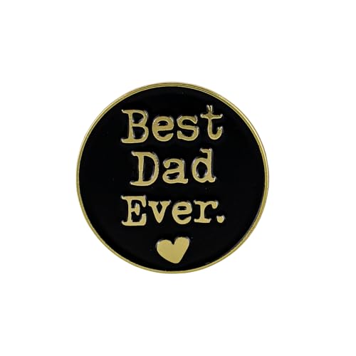 Best Dad Ever Heart Enamel Pin, Dad Love Sentimental Quote Pin Brooch, Father Appreciation Brooch...