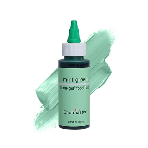 Image of Chefmaster Mint Green Liqua-Gel Food Coloring | Vibrant Color | Professional-Grade Dye for Icing, Frosting, Fondant | Baking & Decorating | Fade-Resistant | Easy-to-Use | Made in USA | 2.3 oz