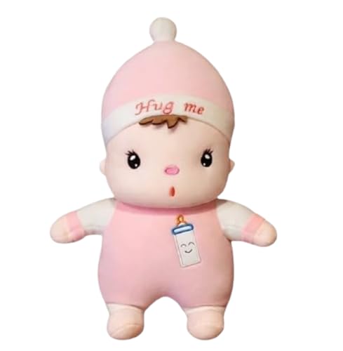 Image of Soft Pink Chubby Baby Boy Plush Toy with Laughing Musical Sound - 50 cm Stuffed Teddy Bear Doll for Girls, Boys, Kids, Birthday Gift, Home Decor