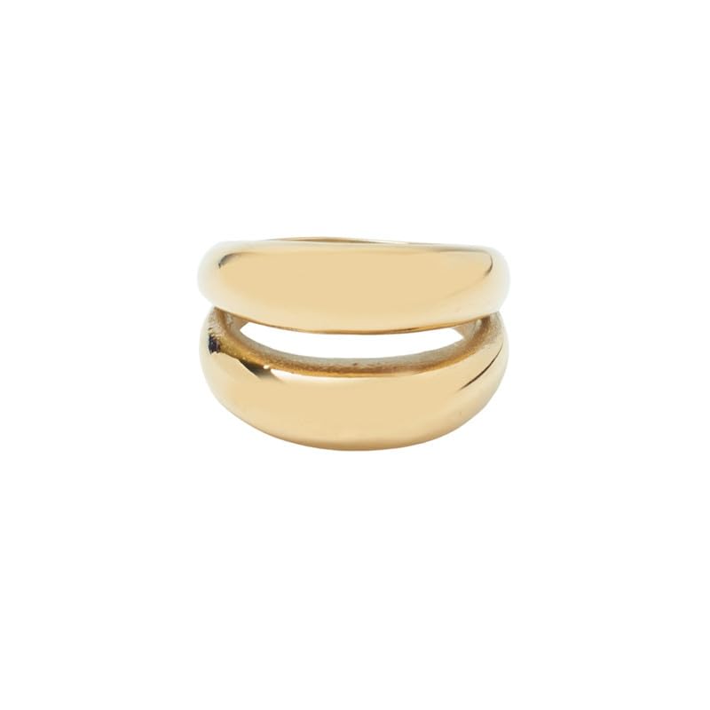 SALTY Fashion Golden Vanguard Finger Ring for Women & Girls | Anti-Tarnish | Fancy | Stylish & Minimal | Birthday Gift | Aesthetic Jewellery | Accessories for Everyday Wear | Size - 18 (B0D3XPS45T) Amazon Price History, Amazon Price Tracker