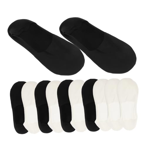 FRCOLOR 6 pares Calcetines Invisibles Hombres Verano Transpirable Hielo Seda Suave Antideslizante Único